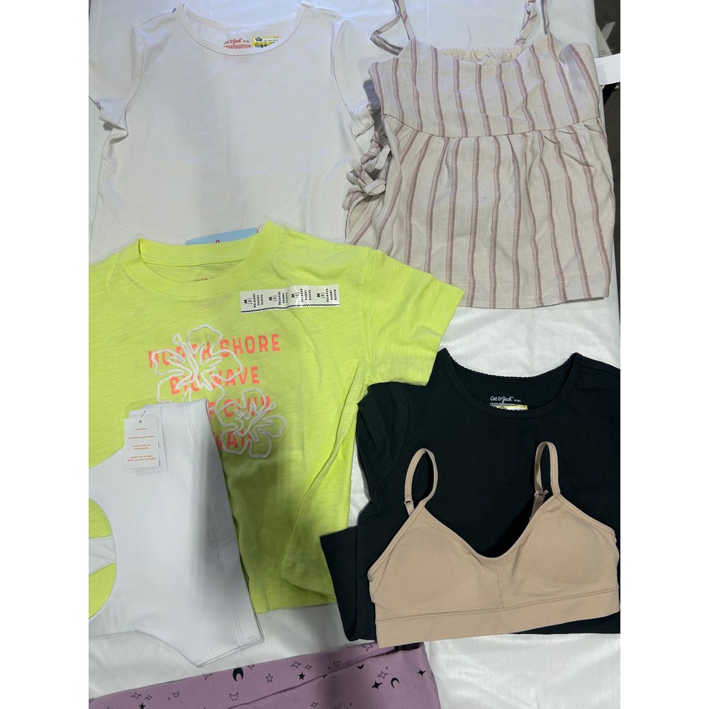 Girls Cat &Jack Art Class Clothing Bundle Size M 8 Tops Leggings Sports Bras 7pc